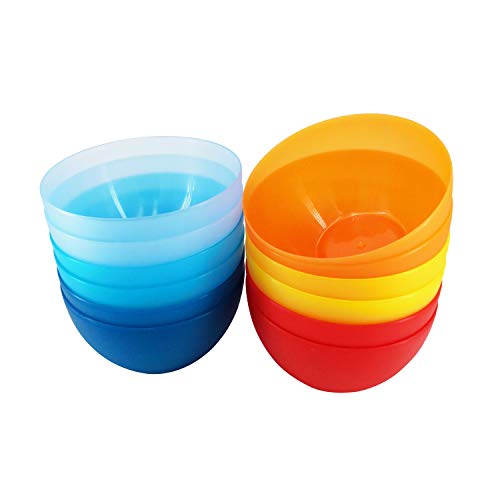 Product Cover AOYITE 32-ounce Plastic Bowls Unbreakable Set of 12 BPA Free Dishwasher Safe for Cereal, Soup, Rice, Salad, Snack Dinnerware in 6-inch Multi-color Dinner Sets