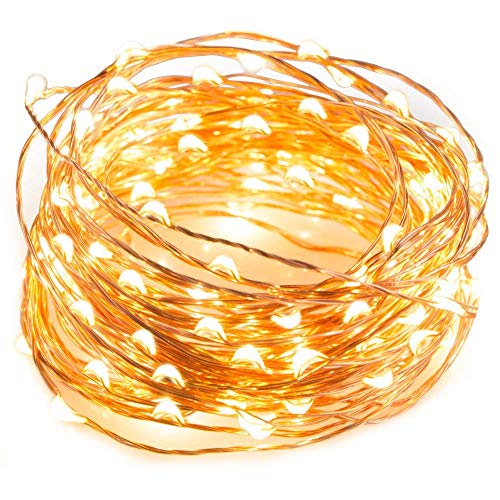 Product Cover Dix-Rainbow LED String Lights, Fairy Lights String 16.5FT with 50 LEDs, Canopy Fairy Light Christmas Indoor Decorative Lights for Bedroom, Garden, Patio, Parties, Copper Wire Lights Warm White