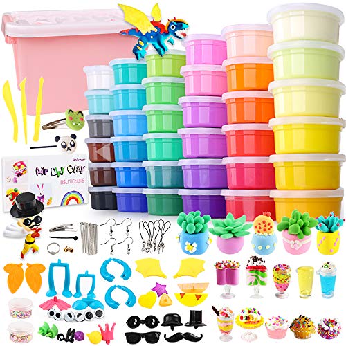 Product Cover HOLICOLOR 36 Colors Air Dry Clay Kit Magic Modeling Clay Ultra Light Clay with Accessories, Tools and Tutorials for Kids DIY Crafts