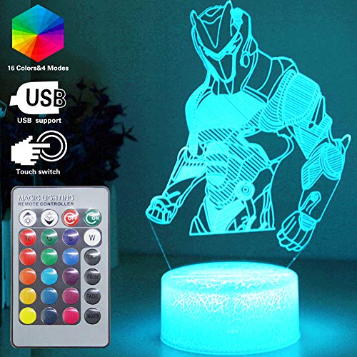 Product Cover Omega Night Light Lamp 3D Vision Effect LED Night Lights Game Room Bedroom Decor Table Light Remote Control & 16 Colors Birthday Holiday Gift Ideas for Child Kids Teen Boyfriends(Omega(Remote))