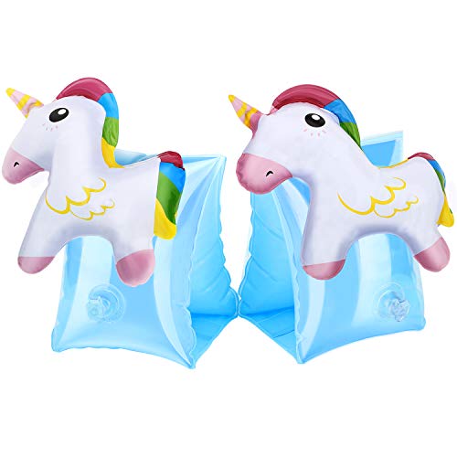 Product Cover HeySplash Inflatable Arm Bands for Kids Floatation Sleeves Floats Tube Water Wings Swimming Arm Floats Cute, Unicorn