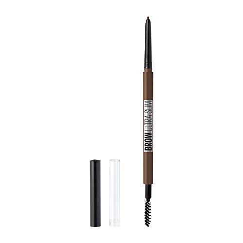 Product Cover Maybelline New York Brow Ultra Slim Defining Eyebrow Makeup Mechanical Pencil With 1.55 MM Tip & Blending Spoolie For Precisely Defined Eyebrows, Medium Brown, 0.003 oz.