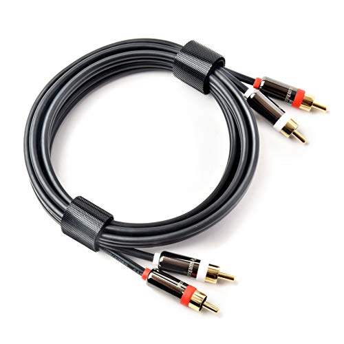 Product Cover BlueRigger RCA Stereo Cable/Cord (6 ft/feet Dual 2 x RCA Male to 2 x RCA Male Audio Cable, Digital & Analogue, Double-Shielded, Series) Supports (Amplifiers, AV Receivers, Hi-Fi)