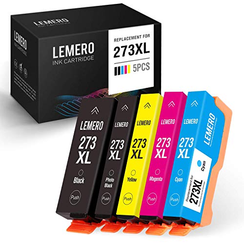 Product Cover LEMERO Remanufactured Ink Cartridges for Epson 273XL 273 XL for Expression XP-820 XP-610 XP-810 XP-620 XP-520 XP-800 (1 Black, 1 Photo Black, 1 Cyan, 1 Magenta, 1 Yellow, 5 Pack)