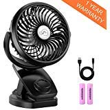 Product Cover Stroller Fan Clip on Portable Fan - COMLIFE F150 Small Desk Fan with Rechargeable 4400 mAh Battery Powered Fan, Stepless Speeds, Aroma Diffuser & Powerbank Function for Camping, Travel, Office