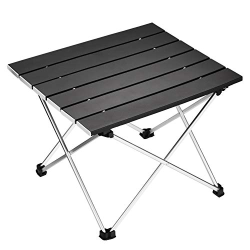 Product Cover Ledeak Portable Camping Table, Small Ultralight Folding Table with Aluminum Table Top and Carry Bag, Easy to Carry, Prefect for Outdoor, Picnic, BBQ, Cooking, Festival, Beach, Home Use