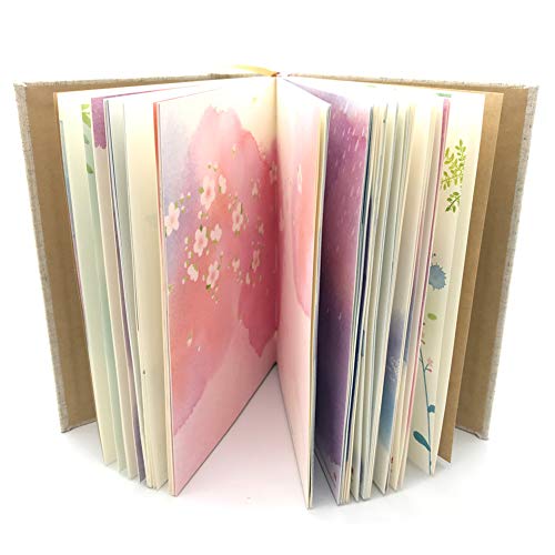Product Cover Siixu Colorful Blank Notebook, Unruled Personal Diary Journals to Write in for Women, Hardcover Writing Notepad Gift, Unique Watercolor Design, 192 Pages, 2 Bookmarks, Unlined