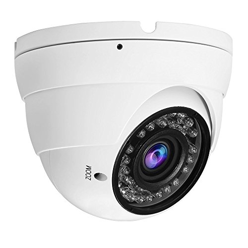 Product Cover hykamic Analog CCTV Camera hd 1080p 4-in-1 (tvi/ahd/cvi/cvbs) Security Dome Camera, 2.8mm-12mm varifocal Lens, True Day Night Monitoring ip66 (White)
