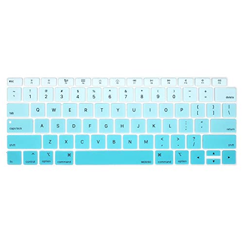 Product Cover MOSISO Keyboard Cover Compatible with MacBook Air 13 inch 2019 2018 Release A1932 with Retina Display & Touch ID, Waterproof Dust-Proof Protective Silicone Skin, Gradient Blue