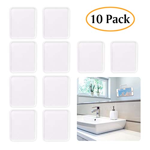 Product Cover ZC GEL Universal Sticky Pads (10 Pack), Removable and Reusable Non Slip Mat Cell Phone Holder for Car Dashboard Office House Glass Mirrors Anywhere, Clear Anti Slip Pads