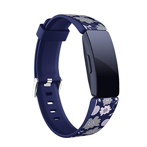 Product Cover HATALKIN Watch Bands Compatible with Fitbit Inspire Watch Band, Men Women Replacement Bands for Inspire HR Fitness Tracker Bands Sport Silicone Watch Strap (Printed Bark Blue)