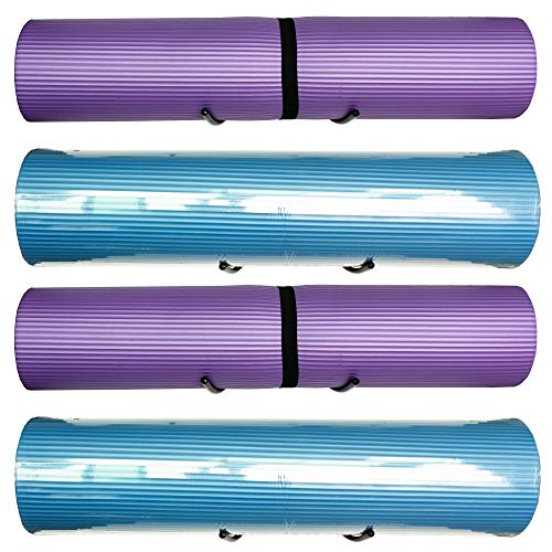Product Cover YYST Yoga Mat Foam Rollers Wall Rack Wall Storage Mount Wall Holder Storage Shelf for Foam Rollers and Yoga Mat, Up to 8 Inch Diameter - No Mat -4/PK