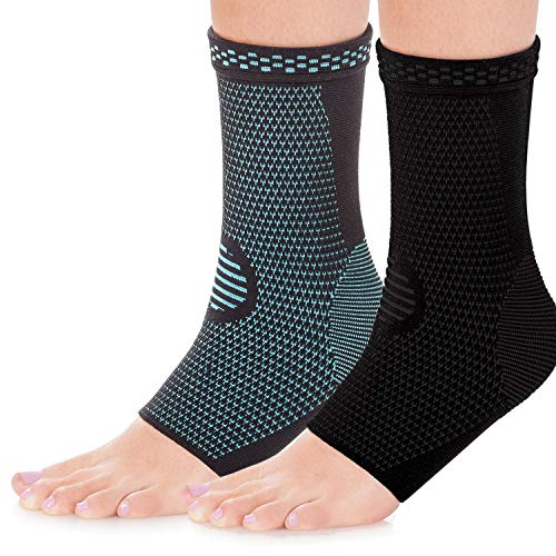 Product Cover HaveDream Ankle Brace Compression Support Sleeve (2Pairs) for Injury Recovery, Joint Pain and More. Plantar Fasciitis Foot Socks with Arch Support, Eases Swelling, Heel Spurs, Achilles Tendon (M)
