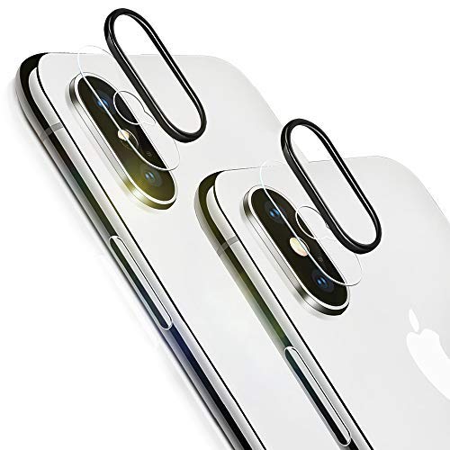 Product Cover Sameriver iPhone Xs Max/Xs Camera Lens Protector, 2PACK Camera Lens Tempered Glass Screen Protector Film and 2pcs Lens Protective Ring Compatible for Apple iPhone Xs Max/XS