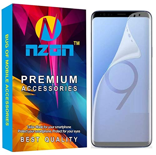 Product Cover nzon for Samsung Galaxy S9 Screen Protector [Edge to Edge][Dot Free][Full Curved][Anti Glare][Scratch Proof][Bubble Free] Screen Protector Guard for Samsung Galaxy S9 - Clear