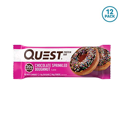 Product Cover Quest Nutrition Chocolate Sprinkled Doughnut Protein Bar, High Protein, Low Carb, Gluten Free, Keto Friendly, 12 Count