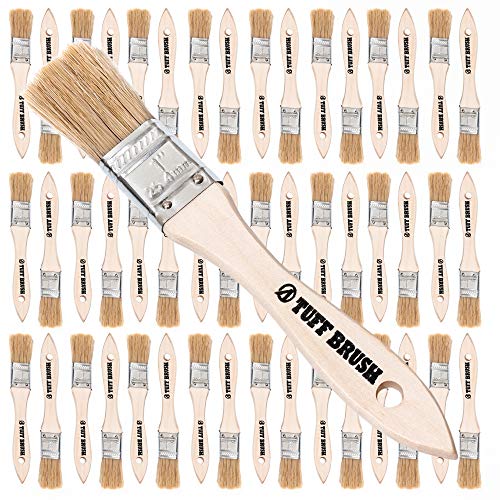 Product Cover TUFF BRUSH - 50 Pack of 1 inch Chip Brushes for Paint, Stains, Varnishes, Glues, Resins, and Gesso (1 inch)