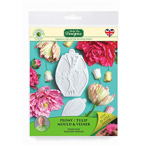 Product Cover Peony/Tulip Sugarpaste Silicone Mold, Flower Pro by Nicholas Lodge for Cake Decorating, Crafts, Cupcakes, Sugarcraft, Candies, Chocolate, Card Making and Clay, Food Safe Approved, Made in the UK