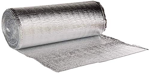 Product Cover 16 Inch x 50 Feet Heat Reflective Insulation Roll - Premium Reflective Aluminum Thermal Insulation Roll with Foam Core for Walls, Attics, Air Duct Insulation, Windows, Radiators. HVAC and Garages