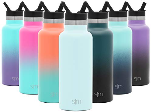Product Cover Simple Modern 17oz Ascent Water Bottle with Straw Lid - Stainless Steel Hydro Tumbler Flask - Double Wall Vacuum Insulated Small Reusable Metal Leakproof -Seaside