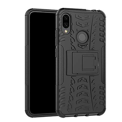 Product Cover Xiaomi Redmi Note 7 Case, Xiaomi Redmi Note 7 Pro Case, Shockproof Heavy Duty Combo Hybrid Rugged Dual Layer Armor with Kickstand Grip Case Cover for Xiaomi Redmi Note 7 (Black)