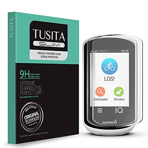 Product Cover [2-Pack] TUSITA Tempered Glass Screen Protector Bundle for Garmin Edge Explore - HD Clarity Protective Film - Handheld GPS Accessories