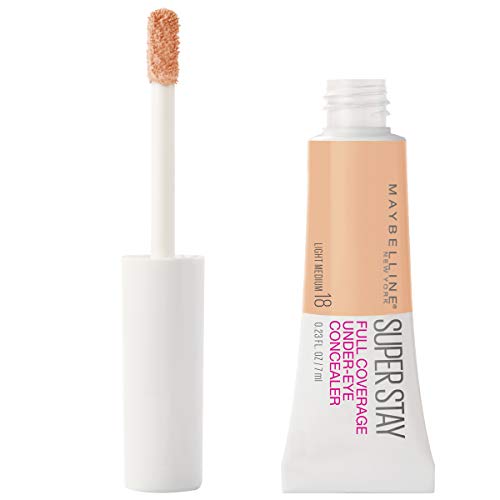 Product Cover Maybelline Super Stay Super Stay Full Coverage, Brightening, Long Lasting, Under-eye Concealer Liquid Makeup For Up To 24H Wear, With Paddle Applicator, Light/Medium, 0.23 fl. oz.