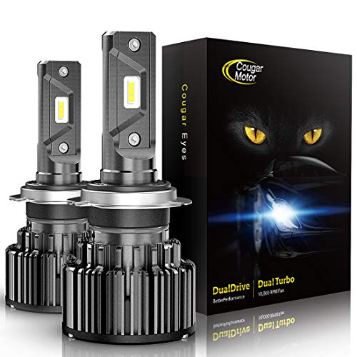 Product Cover Cougar Motor H7 LED Headlight Bulbs, 10000Lm 6K Xenon White All-in-One Conversion Kit