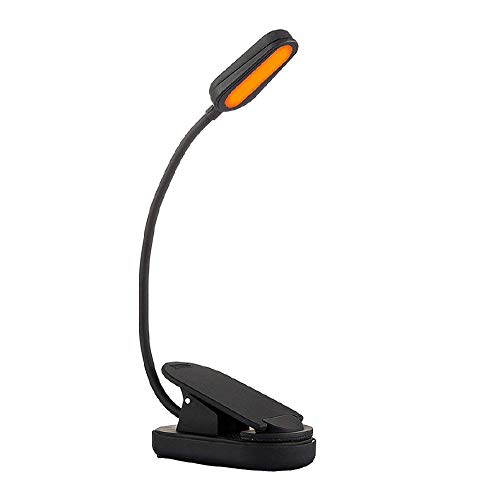 Product Cover Sleep Aid LED Amber Light, Preti USB Reading Book Lights, 2 Modes Clip Mini Table Lamp, 360 Degree Adjustable, 20 Hours Working Time Desk Lights for Bedside Study Reading Music Stand (Amber)