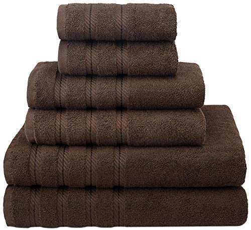 Product Cover American Soft Linen Premium, Luxury Hotel & Spa Quality, 6 Piece Kitchen & Bathroom Turkish Genuine Cotton Towel Set, for Maximum Softness & Absorbency, [Worth $72.95] Chocolate Brown