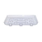 Product Cover CWP 2PACK SQDS-1400 Heavy Gauge Footed Square Carpet Saver Saucer, 14-Inch by 14-Inch, Clear