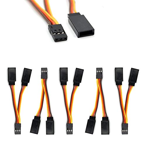 Product Cover 5 Pcs JR/Futaba Style Servo 1 to 2 Y Harness Leads Splitter Cable Male to Female Extension Lead Wire for RC Models Airplane 7cm
