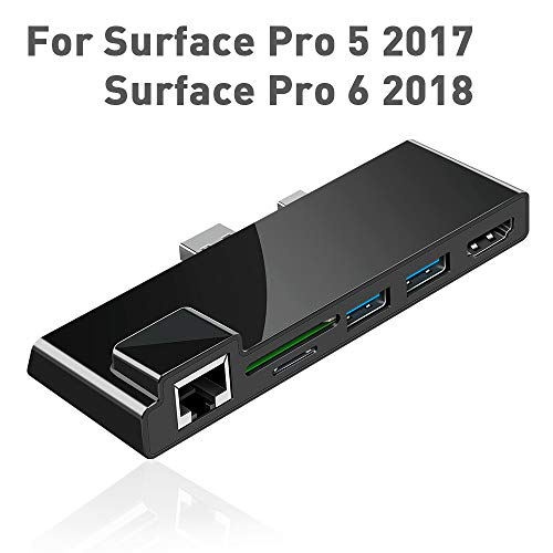 Product Cover 【Upgraded version】Surfacekit Surface Pro 5/6 USB Hub Docking Station with 1000M Ethernet Port, 4K HDMI, 2 x USB 3.0 Ports, SD/Micro SD Card Reader,LAN Adapter for the 5th/6th-gen Surface Pro 2017/2018