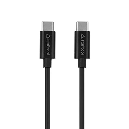 Product Cover Stuffcool Minima 3Amp USB Type-C to USB-C Fast Charging Data Cable - 15cm All Type C Devices - Black (Ideal for Power Banks)
