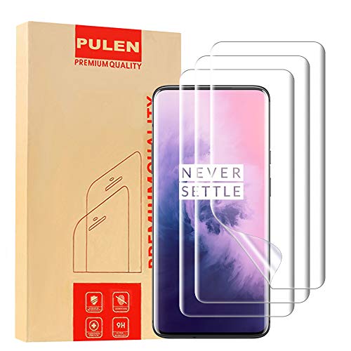 Product Cover [3-Pack] PULEN for OnePlus (7 Pro) Screen Protector,LiquidSkin Screen Protector HD Clear Bubble Free Anti-Fingerprints TPU Film for OnePlus 7 Pro,Lifetime Replacement Warranty