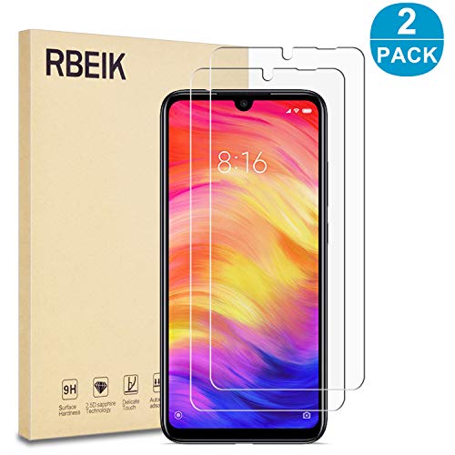 Product Cover [2PACK] Redmi Note 7 Screen Protector Glass, RBEIK 9H Hardness Anti-Scratch Anti-Fingerprint 2.5D Glass Easy-Install Tempered Glass Screen Protector for Xiaomi Redmi Note 7 / Redmi Note 7 Pro/Redmi 7