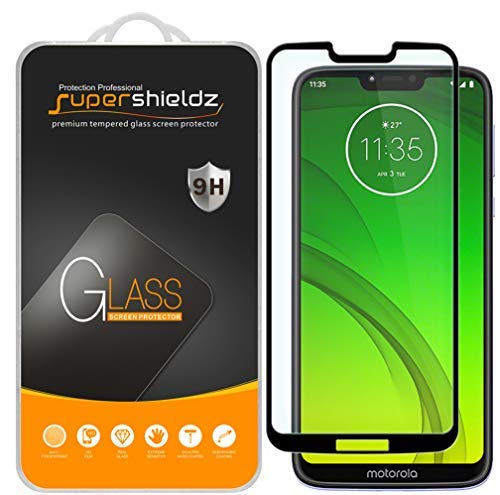 Product Cover (2 Pack) Supershieldz for Motorola (Moto G7 Power) Tempered Glass Screen Protector, (Full Screen Coverage) Anti Scratch, Bubble Free (Black)