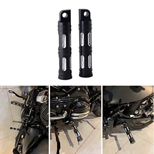 Product Cover Goldfire 1 Pair Motorcycle Foot Pegs CNC Cut Front & Rear Foot Pegs Foot Rests Compatibility For Harley (Black)