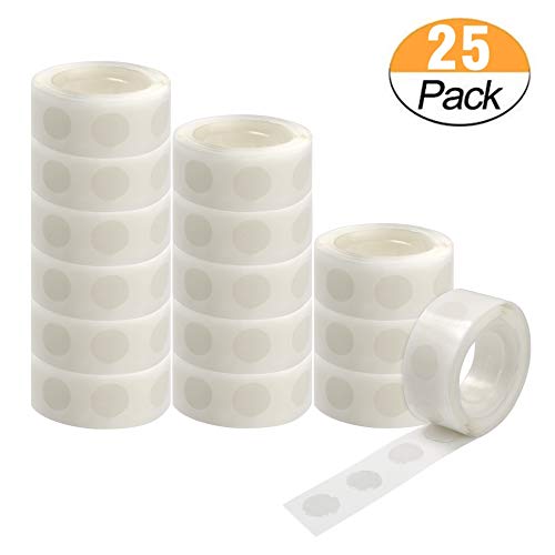 Product Cover 2500 PCS Glue Point Clear Balloon Glue Removable Adhesive Dots Double Sided Dots of Glue Tape for Balloons Party or Wedding Decoration,25 Rolls