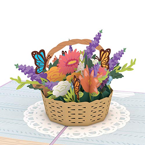 Product Cover Lovepop Flower Basket Pop Up Card, Card for Mom, Card for Wife, 3D Card, Flower Card, Spring Card, Greeting Card, Thank You Card, Appreciation Card