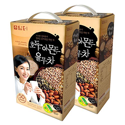 Product Cover DAMTUH Walnut Almond Adlay Tea (Job's Tear), All Natural Tea Powder, 2 Boxes (50 Sticks X 2)