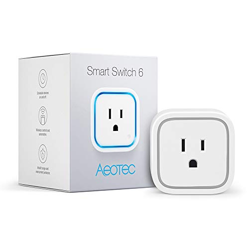 Product Cover Aeotec Smart Switch 6, Z-Wave Plus Wireless Control Plug for Home Security Automation, 15A Mini Size, Monitor Power, New Design without USB port