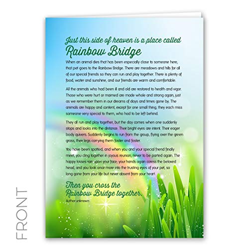 Product Cover Rainbow Bridge Keepsake Pet Sympathy Card for Dog, Cat, Horse or Any Pet Loss, 5