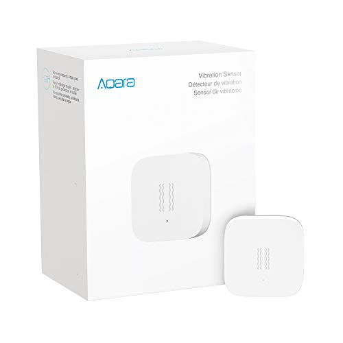 Product Cover Aqara Vibration Sensor, Zigbee Connection, Wireless Mini Glass Break Detector for Alarm System and Smart Home Automation, Compatible with Apple HomeKit, Requires Aqara Hub