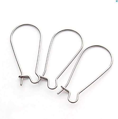 Product Cover 30pcs Sterling Silver Kidney Earring Hooks 25mm Long Ear Wire Dangle Earwire Connectors (wire ~0.7mm) SS333