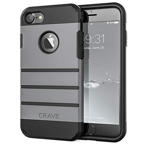 Product Cover Crave iPhone 8 Case, iPhone 7 Case, Strong Guard Heavy-Duty Protection Case for Apple iPhone 8/7 (4.7 Inch) - Slate