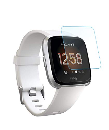 Product Cover ACUTAS® Tempered Glass for Fitbit Versa (Transparent) Full Screen Coverage (Except Edges) with easy installation kit (2-Pack) (Watch Not Included)