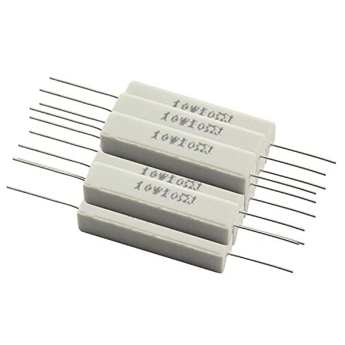 Product Cover Tegg 10PCS Cement Resistors 10W Horizontal 10 ohm 5% Ceramic Wirewound Resistors