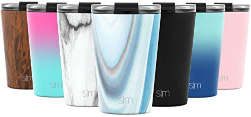 Product Cover Simple Modern 12oz Classic Tumbler Travel Mug with Clear Flip Lid & Straw - Coffee Vacuum Insulated Gift for Men and Women Beer Pint Cup - 18/8 Stainless Steel Water Bottle Pattern: Ocean Quartz