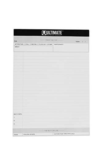 Product Cover Ultimate Legal Pad 3 PACK (White - 8-1/2 x 11-3/4) Professional List Writing and Organizational Support | Legal Rule, Quality Paper | Pre-Numbered Lines, Summary, Actionable Fields
